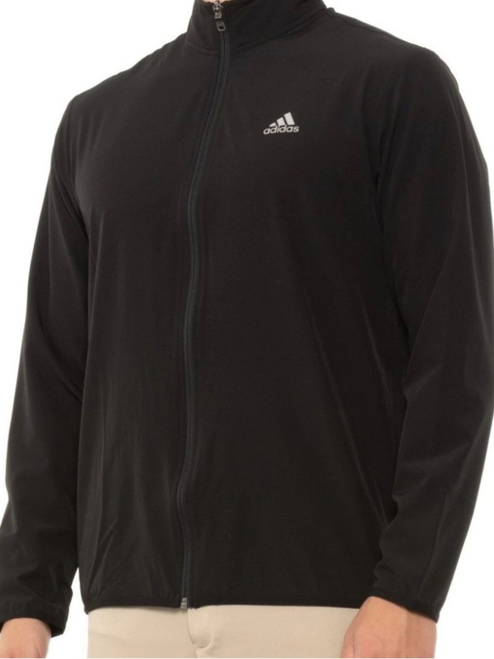 Adidas Golf Men's Black Full-Zip Training Jacket Sz L Wind Breaker